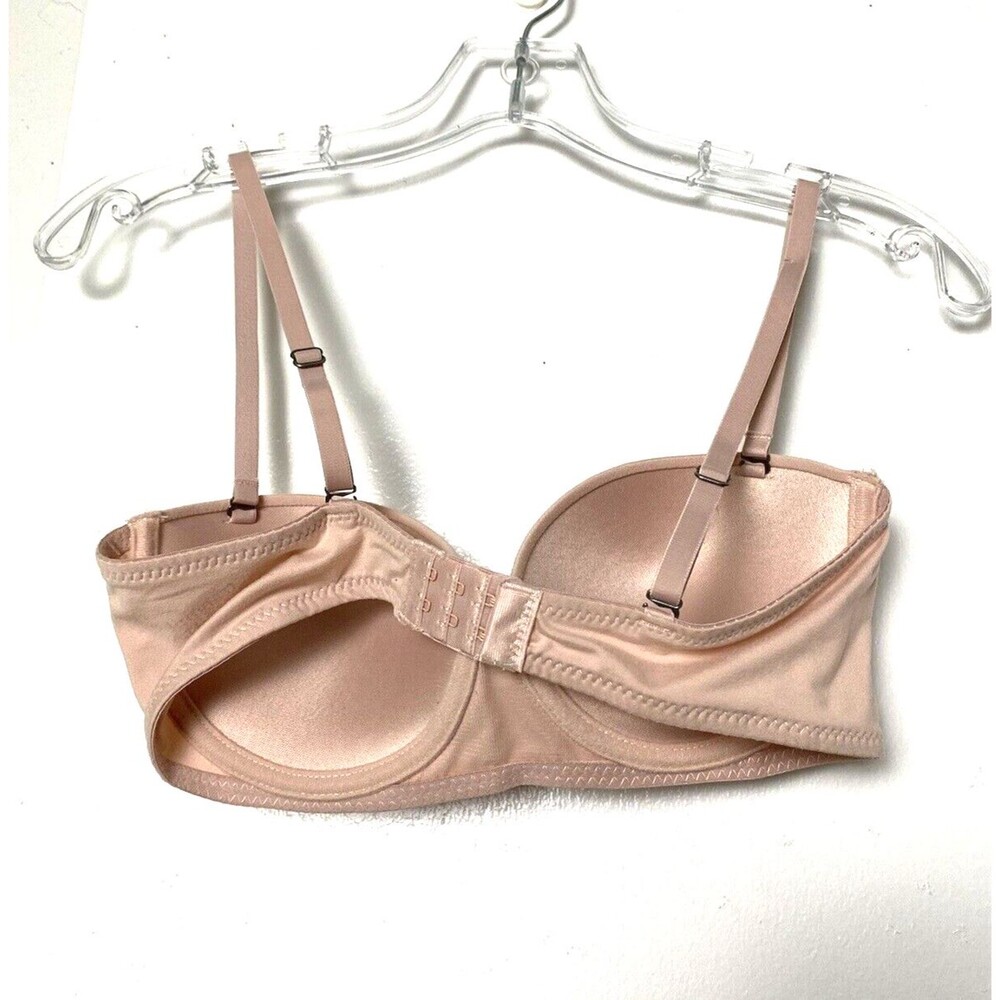 Tranquil & True Strapless Bra  Women's Beige Size 34C Adjustable Straps Push Up - Picture 4 of 8